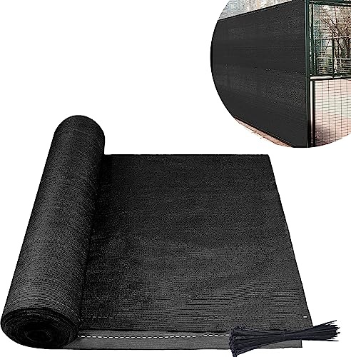 HENGMEI Sichtschutz Zaunblende Schattiernetz Sonnenschutz Windschutz Tennisblende HDPE Schattiergewebe für Sportplatz, Garten(1.5X10m, Anthrazit)
