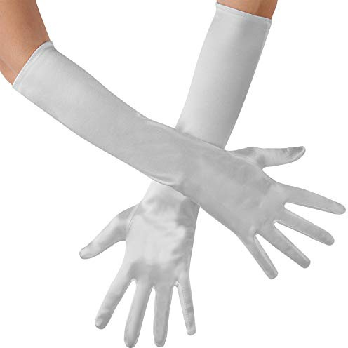 dressforfun 901015 Damen Satin Handschuhe, Lange Abendhandschuhe, Ellenbogenhandschuhe für Fest Party Opera Charleston 1920er Kostüm Classic Hochzeit, 43 cm - Diverse Farben -