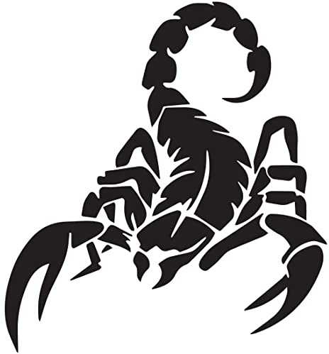 NBFU Animal Scorpion Tribal Tattoo 2 (Black) (Set Of 2) Premium Waterproof Vinyl Decal Stickers For Laptop Phone Accessory Helmet Car Window Bumper Mug Tuber Cup Door Wall Decoration