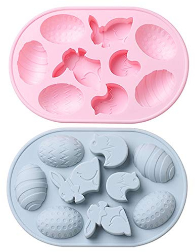 TheStriven 2 Stück Osterei Backform Ostern Silikonform Ei Osterhase Kaninchenform Kuchenform 3D Seifenform Silikon Schokoladenform Hitzebeständig Osterei Silikon Schimmel Wird Seife Schimmel Osterdeko
