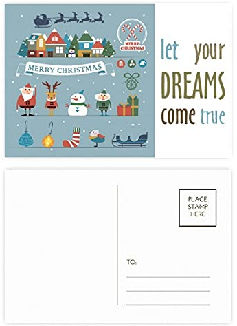 Weihnachts-Postkarten-Set mit Schneemann-Motiv, 20 Stück