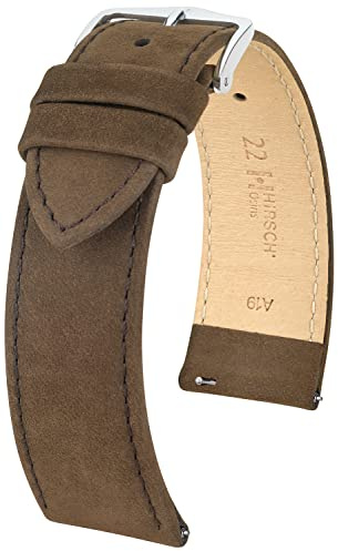 HIRSCH Uhren-Armband Osiris Nubuk - Uhr-Band aus naturbelassenem Kalbs-Leder