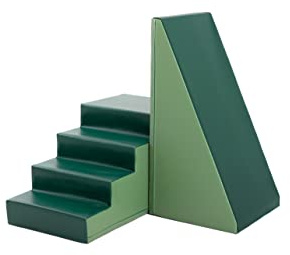 IGLU SOFT PLAY Mega Fun Slider Indoor Kletterset (Green) | Firm Step Schaumstoff | Veganes Leder | CE-zertifiziert | Fördert Balance & Klettern | Leicht zu Reinigen | Leicht
