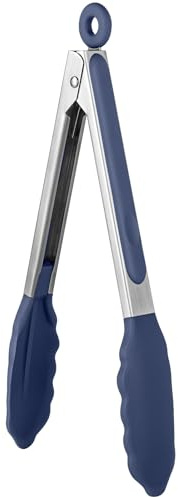 U-Taste Silikon Küchenzange, 315℃ hitzebeständiger, 23 cm, Mitternachtsblau