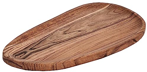 EGLO LIVING Dekoschale Forleyet, Schale zum Dekorieren, Dekoteller organisch geformt, Tablett aus Holz in Natur, Holzteller 32 x 17 cm
