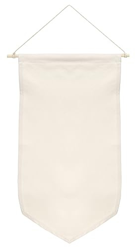 PATIKIL Enamel Pin Display Banner, 21 Length Canvas Blank Holder Board Wall Hanging for Trading Badge Flag Collection Organizer Book Collector Case Pennant Felt Bag Box, Beige