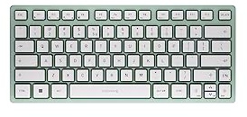 CHERRY KW 7100 MINI BT, Kompakt Tangentbord för Flera Enheter med 3 Bluetooth-Kanaler, US Internationell Layout (QWERTY), Platt Design, inkl. Bärväska, Agave Green