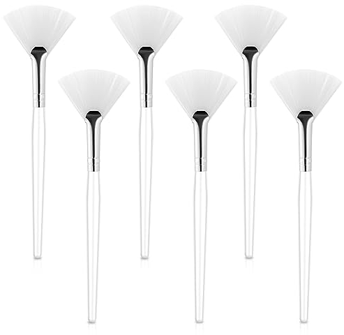 6 PCS Face Mask Brush Soft Facial Fan Brush Acid Applicator Brush Face Mask Applicator Brush Cosmetic Applying Tools for Peel, Sleeping Mask, Mud Mask Makeup