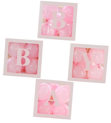 STOBOK Scatola Trasparente Per Palloncini Design Stampato Custodia Decorativa Per Feste Di Matrimonio Compleanni e Shower Accessori Eleganti