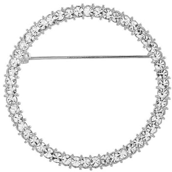 JINZIJINYU Vintage Damen Strass Brosche Runde Brosche Für Damenmantel Strickjacke Legierung Diamant Corsage Anti Expositions Pin Zubehör Großes Silber