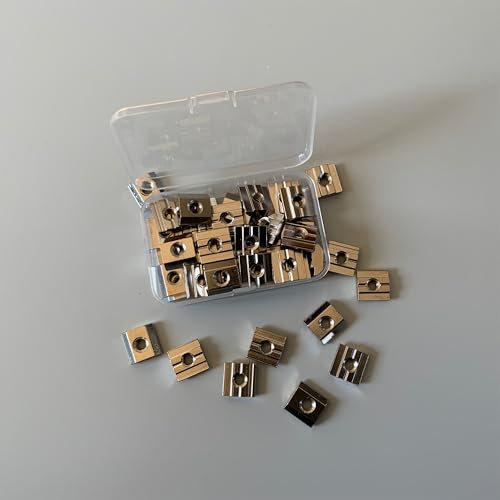 NELI Set di 50 pietre per scanalatura 8, filettatura M6, scanalatura a T, 30 x 30, dado scorrevole, dado a martello