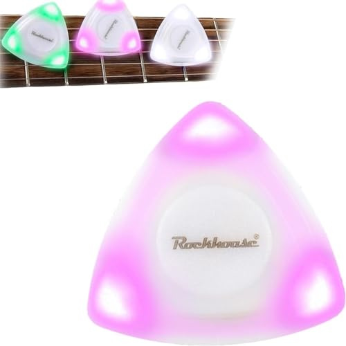 YZBBSH Leuchtendes Gitarrenplektrum, LED-Gitarrenplektrum, Ukulelen-Plektrum, Gitarren-Ersatz-Plektrum, Gitarrenzubehör, Geschenke für Gitarrenliebhaber (violettes Licht)