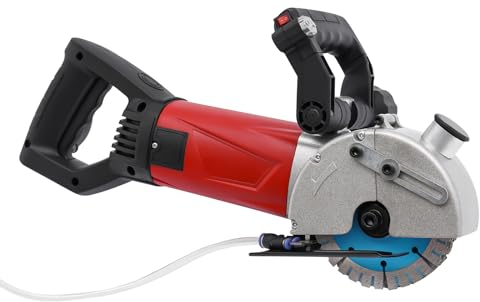 Mauernutfräse, 2800W Schlitzmaschine mit Laserführung 7000 U/min, Mauerfräse Schlitzfräse mit 36 mm Tiefe, 34 mm Breite, für Ziegel Granit Marmor Beton Cutter Notcher Groover mit 5 x Sägeblätter