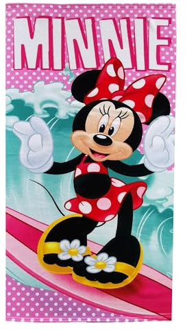 Theonoi Kinder - Handtuch Saunatuch Strandtuch Duschtuch Badetuch - 70 x 140 cm -Geschenk Jungen Mikrofaser (Minnie Surf)