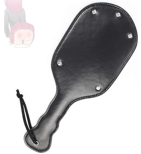 1 pieza de paleta de azotes de cuero sintético grande, suave, negra, accesorios de castigo para juegos