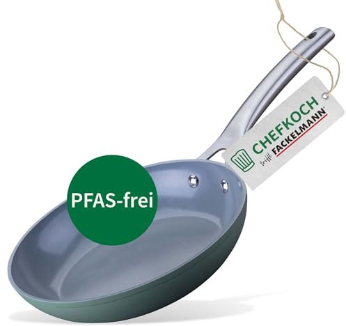 FACKELMANN Chefkoch trifft Keramikpfanne Stuttgart Ø 24 cm – Hochwertige Antihaftbeschichtung, 100% recyceltes Aluminium, backofengeeignet bis 200°