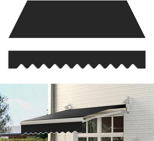 Markisenstoff Markise mit Volant 4/5/6/7 X 3 M, Balkon Markise, Wasserabweisend & Sonnenschutz Ersatz Markisentuch, Markisenbespannung Ersatzstoff, Markisevolant for Markise (ohne Rahmen)(Frankreich,(