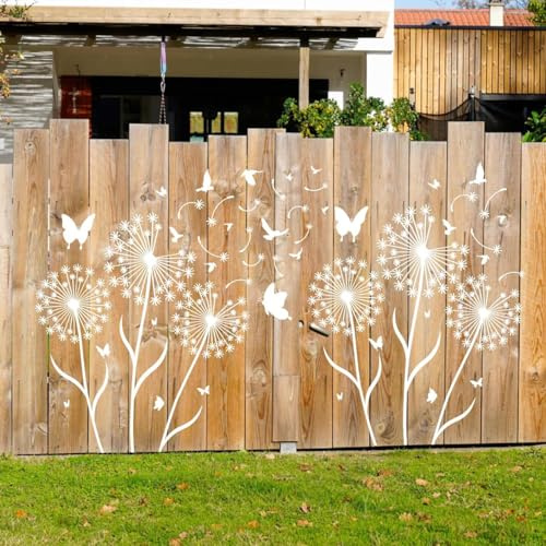 Large Flower Stencils for Painting Flower Stencils for Walls 14” Floral Stencil Dandelion Buterfly Templates for Garden Fence Wood Furniture Fabrics