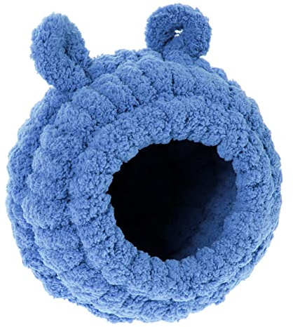Milisten Nido Colgante para Pájaros Cama Cálida para Loros Casita Acolchada Decorativa Azul para Jaulas Cama Hamaca Transpirable y Segura para Mascotas Pequeñas