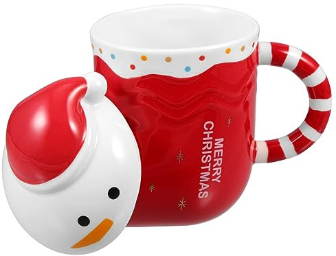 IMIKEYA 3St Weihnachtstasse weihnachtsdeko kaffeekännchen kaffeglässer Tassen Schneemann-Cup- wassergläser kaffeetasse Weihnachtsbecher mit Deckel Weihnachtsbecher aus Keramik rot