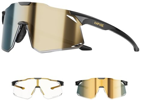 KAPVOE Photochromic Cycling Glasses Men Women Sport Sunglasses UV Protection Mountain Bike MTB Bicycle Riding Glasses TR90 Frame Baseball Shades Running Triathlon Golf K347