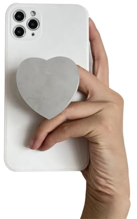 AOWVUTS Agarres para Teléfono Agarre Amor Corazón Mármol Soporte Expandibles Base Smartphone Accesorio para Teléfonos Móviles Tabletas Selfies Videos Plegable y Retráctil (Blanco)