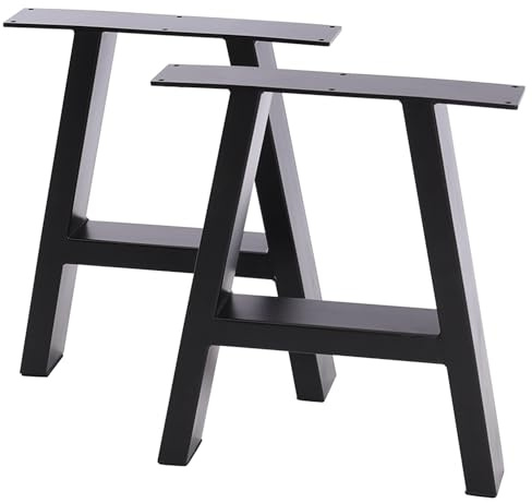FUKEA 2 Stück Tischbeine Metall A Form Tischfüße Schwarz Tischgestell DIY Möbelfüße für Schreibtisch Couchtisch Esstisch B60 x H72 cm