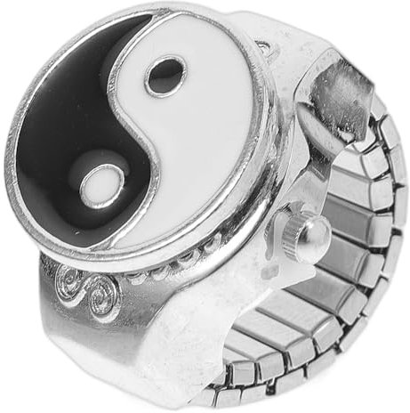BESPORTBLE 2 Stck. Klatschzahlenringtabelle Runde Uhr Ringfinger Uhrenring Uhren Für Männer Silberne Fingeruhr Mode Ringuhr Männer Fingeruhren Für Damen Unisex Schlüssel Metall