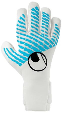uhlsport Fußball Torwarthandschuhe Fangmaschine Cybertec - Absolutgrip HN Fit, weiß/cyberblau/schwarz, 8