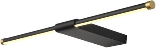 LYOUAE Spiegelleuchte Spiegellampe Mid Century Eitelkeit Lichter for Badezimmer Über Spiegel Schwarz Gold Badezimmer Wand Licht LED Dimmbare Spiegel Lampen Moderne Bauernhaus Wand Leuchte(70CM)