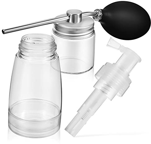 Veemoon 2pcs Hair Applicator Set Dry Powder Spray Bottle for Hair Salon Durable Easy to Use Reusable for Dry Shampoo Application