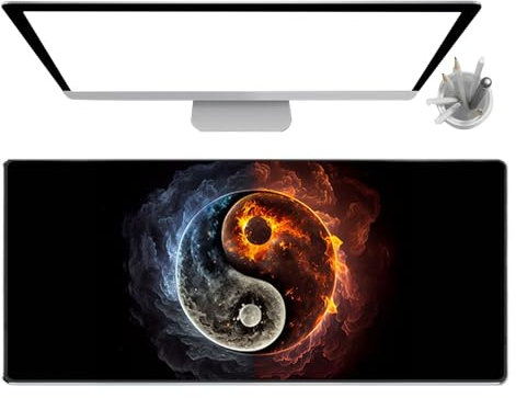 Großformatiges Mauspad | XXL Rutschfeste Computer-Mousepad mit Stopp-Rändern - Gaming-Zubehör Stilvolle Schreibtischauflage für Homeoffice, Spielen & Alltag