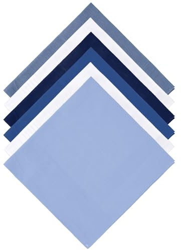DOPENSPI 6 Stück Baumwolle Einstecktuch für Herren, 40x40cm Weiches Stofftaschentücher Männer Herrentaschentücher in Einfarbig Uni Einstecktuch Stoff Taschentücher Herren