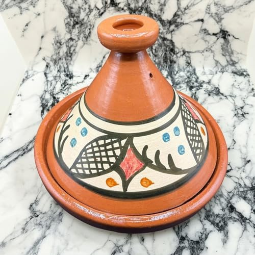 Tajine XL 35 cm in Terracotta Dipinta a Mano – Pentola Tradizionale Marocchina/Tunisina + Ebook Gratuito 3107251045
