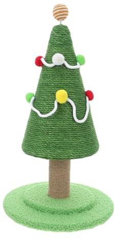 LOORGVEL Bola Rascadora para Gatos Forma Árbol Navidad con Cuerda de Sisal Rascador Vertical de Alto para Gatos Accesorio Navideño para Gatitos
