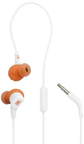 JBL Endurance Run 3, In-Ear-Sport-Kopfhörer mit Kabel, Weiß | FlipHook- und TwistLock-Technologie, IP65 Wasser-/Staubschutz, JBL Pure Bass Sound, In-Line-Mikrofon und Fernbedienung