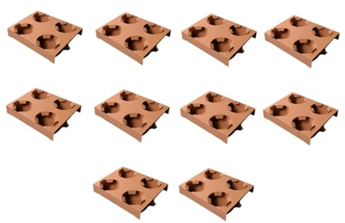 BAZEITFLOW 10 piezas Portavasos para Bebidas Bandeja Resistente para Vasos de Cartón Soporte para Tazas para Entregas y Transporte de Bebidas Frías y Calientes Paquete de Unidades