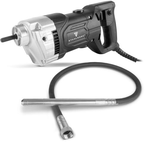 STAHLWERK Agitatore per calcestruzzo, 900 Watt, con bombola vibrante da 35 mm a 4.000 giri/min, tubo da 2 m, vibratore interno per calcestruzzo, fondazioni, pavimenti, pareti, soffitti, pilastri e