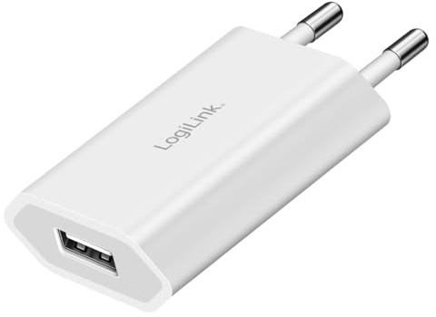 LogiLink PA0093C - Adattatore presa USB-A con 4 protezioni (protezione da sovracorrente, sovratensione, surriscaldamento e cortocircuito), 5 V/1 A (5 W)