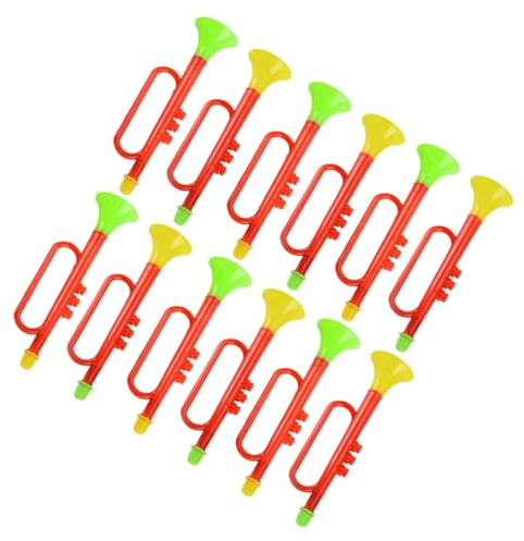 ifundom 12 Trompetas de Plástico, Juguetes de Cuerno Pequeños Color Aleatorio, Accesorios de Animación para Fiestas Infantiles, Instrumentos Musicales Seguros y Divertidos