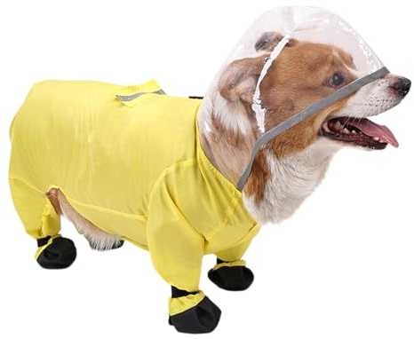 Regnrock för hund, Regnrock för hund | Pet Poncho Vattentät Reflex - Genomskinlig vindtät hundregnjacka heltäckande hundjacka dagliga promenader och vandringar utomhus