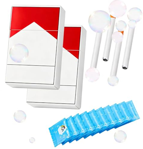 2 Stück Seifenblasen-Spielzeug Set, Lustiges Bubble Toy mit Nachfülllösung, Seifenblasen als Spaßartikel für Party, Festival, Geschenk und Alltag