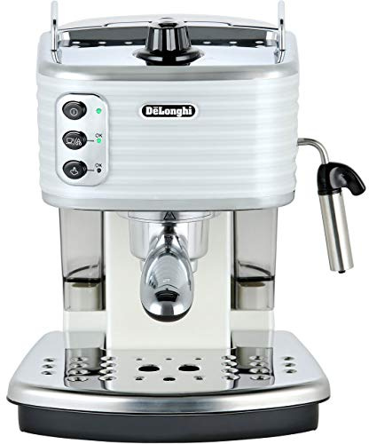 De'Longhi Scultura ECZ351.W Macchina da Caffè Espresso Manuale e Cappuccino, Caffè in Polvere o in Cialde E.S.E., 1100 W, Bianco