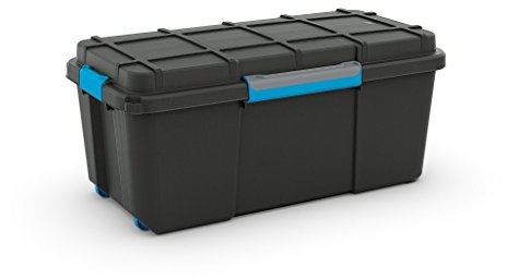Kis Grand coffre de rangement à roulettes en plastique opaque 65 L