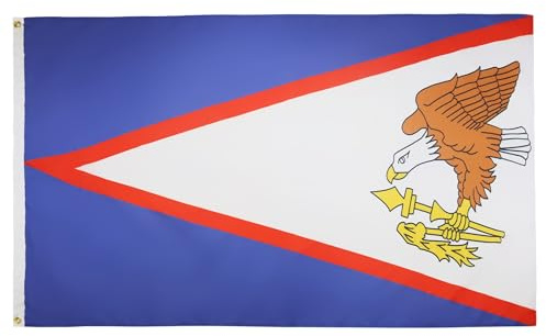 AZ FLAG Bandiera Samoa Americane 90x60 cm Poliestere 100D 2 Occhielli | Uso interno ed esterno bandiera decorativa samoana doppie cuciture e bordi rinforzati con occhielli metallici