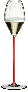 RIEDEL High Performance Champagnerglas, Einzelpackung,klares u. rotes Kristallglas,handgefertigt