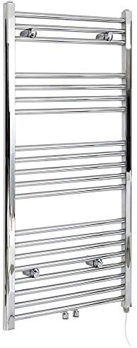 Milano Neva 400W Chrome Round Bar Electric Heated Towel Rail - 1188mm x 600mm