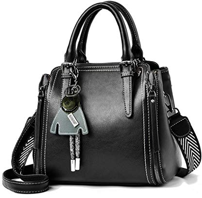 BUKESIYI Femme Sac bandouliere Sacs a Main Petit Cuir Sacs Menotte Sacs épaule Sacoche Mode FR77139 Noir