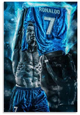 TINGTAI CR7 Cristiano Ronaldo Wandposter Fußballer Wandkunst Bild Druck Modern Familie Schlafzimmer Ankleidezimmer Dekor 50 x 75 cm