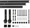 Sarah Sistema per porte scorrevoli, sistema a binario, 300 cm, kit per porte scorrevoli (stile classico, nero)
